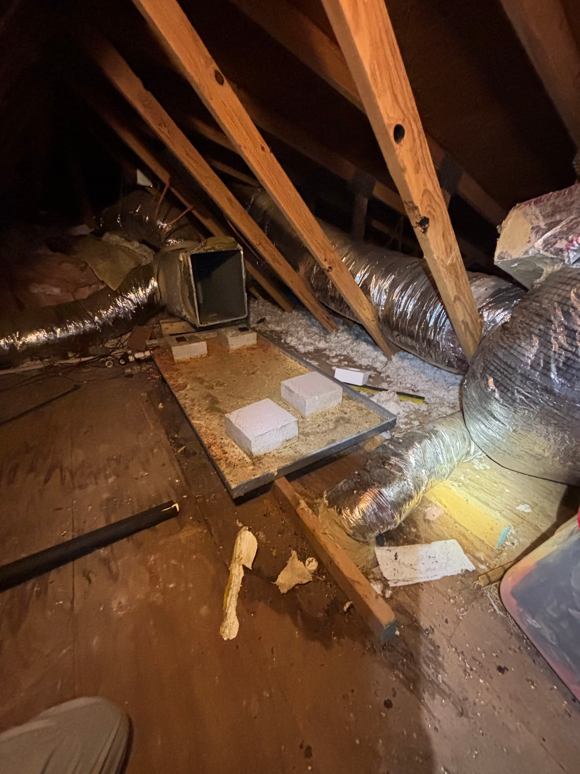 Gallery photos for Full Air Handler Install in a Tight, Sweltering Attic: Image #2
