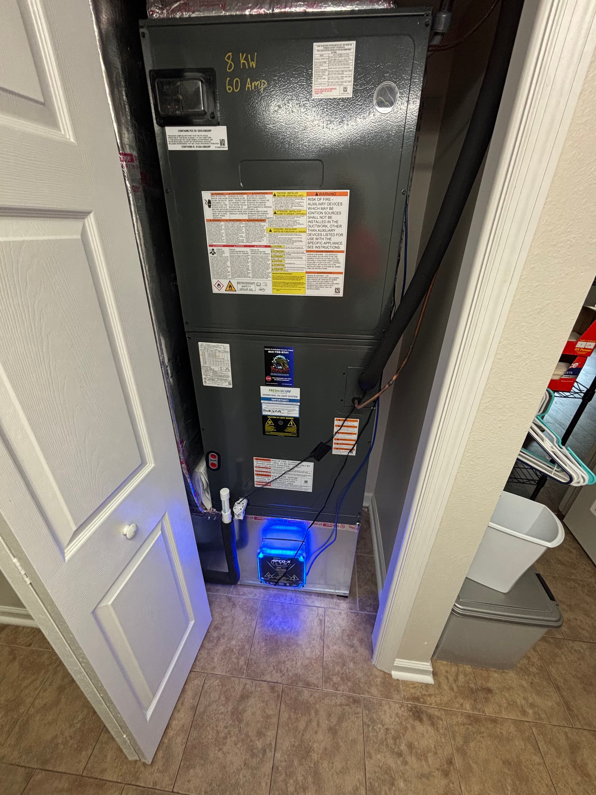 Gallery photos for Air Handler Relocation and UV Air Cleaner Installation in a Tight Closet Space: Image #4