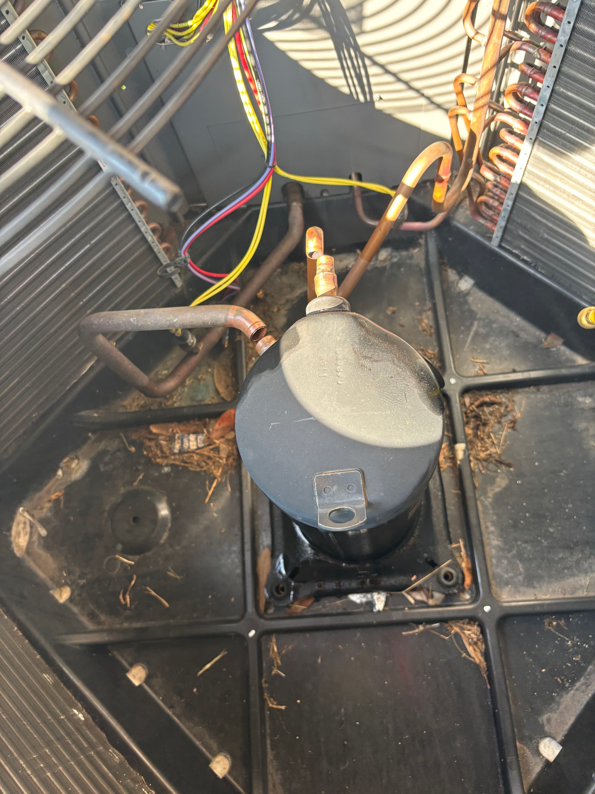 Gallery photos for AC Compressor Replacement and Coil Cleaning on a Struggling Rheem Unit: Image #1