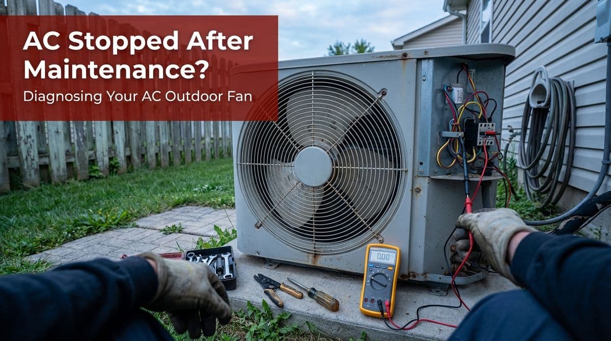 Blog post AC Stopped After Maintenance? Outdoor Fan Not Spinning image